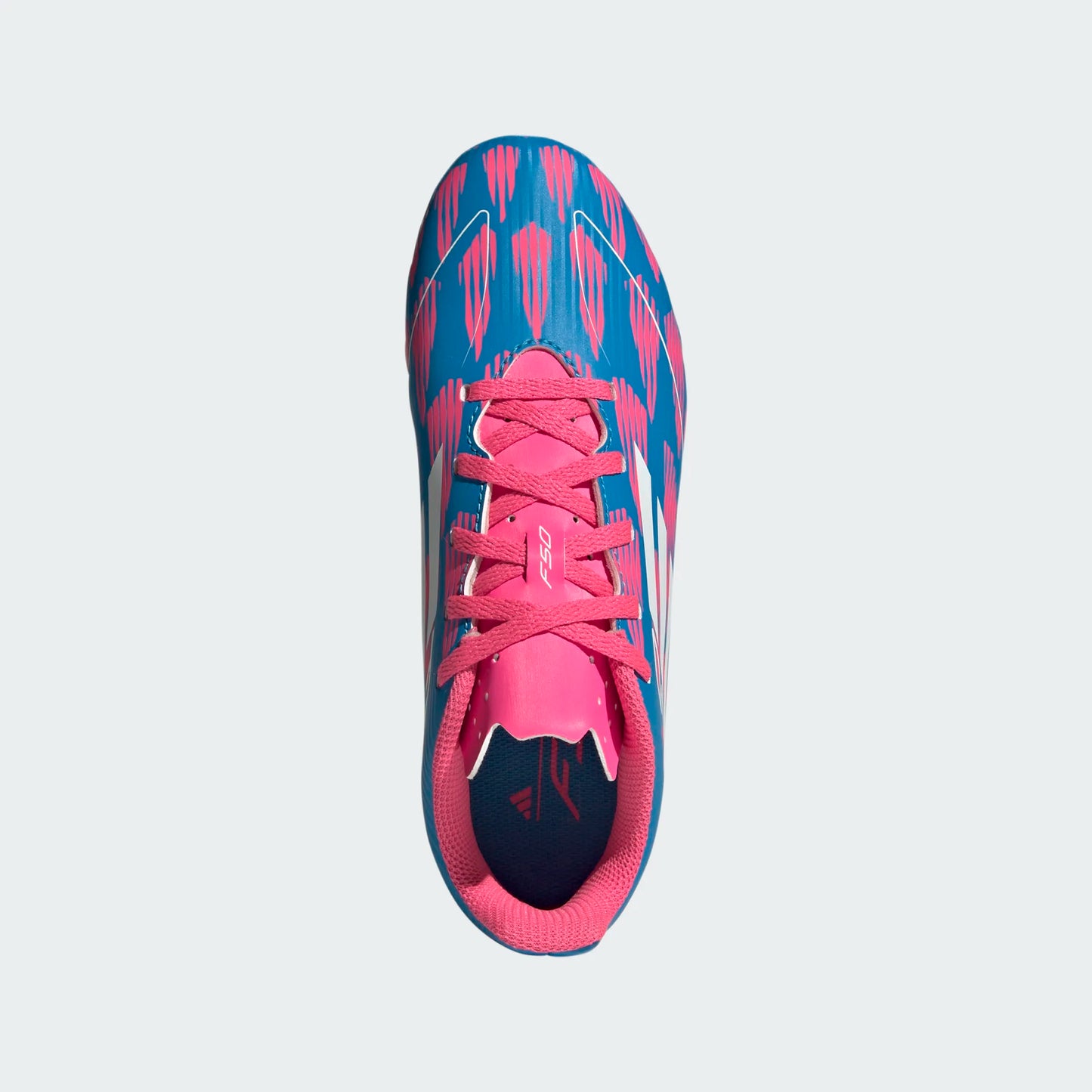 F50 CLUB FxG J SOLBLU/FTWWHT/SOPINK