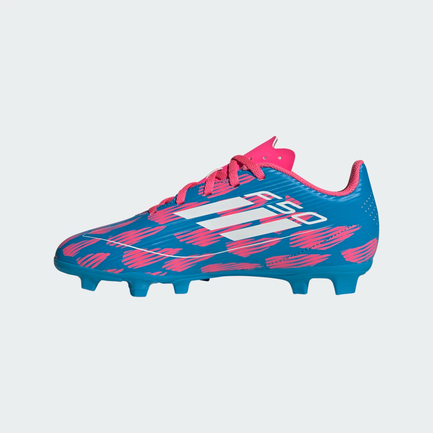 F50 CLUB FxG J SOLBLU/FTWWHT/SOPINK