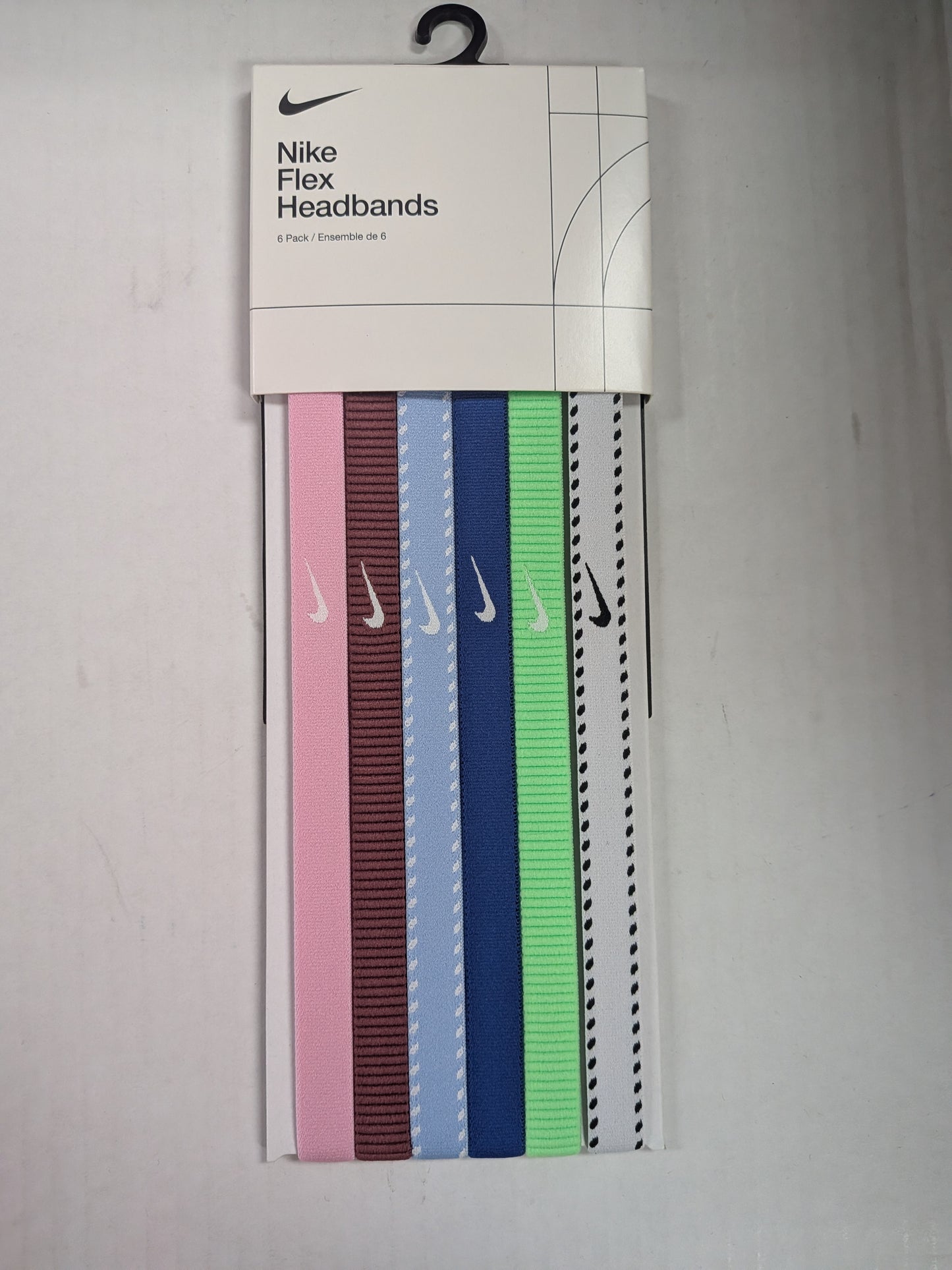 NIKE FLEX CLASSIC HEADBANDS 6PK GAME PINK RISE/PINK SMOKE/WHITE