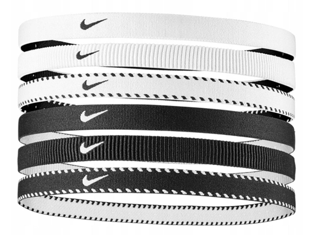 NIKE Y FLEX CLASSIC HEADBANDS 6PK WHITE/BLACK/WHITE