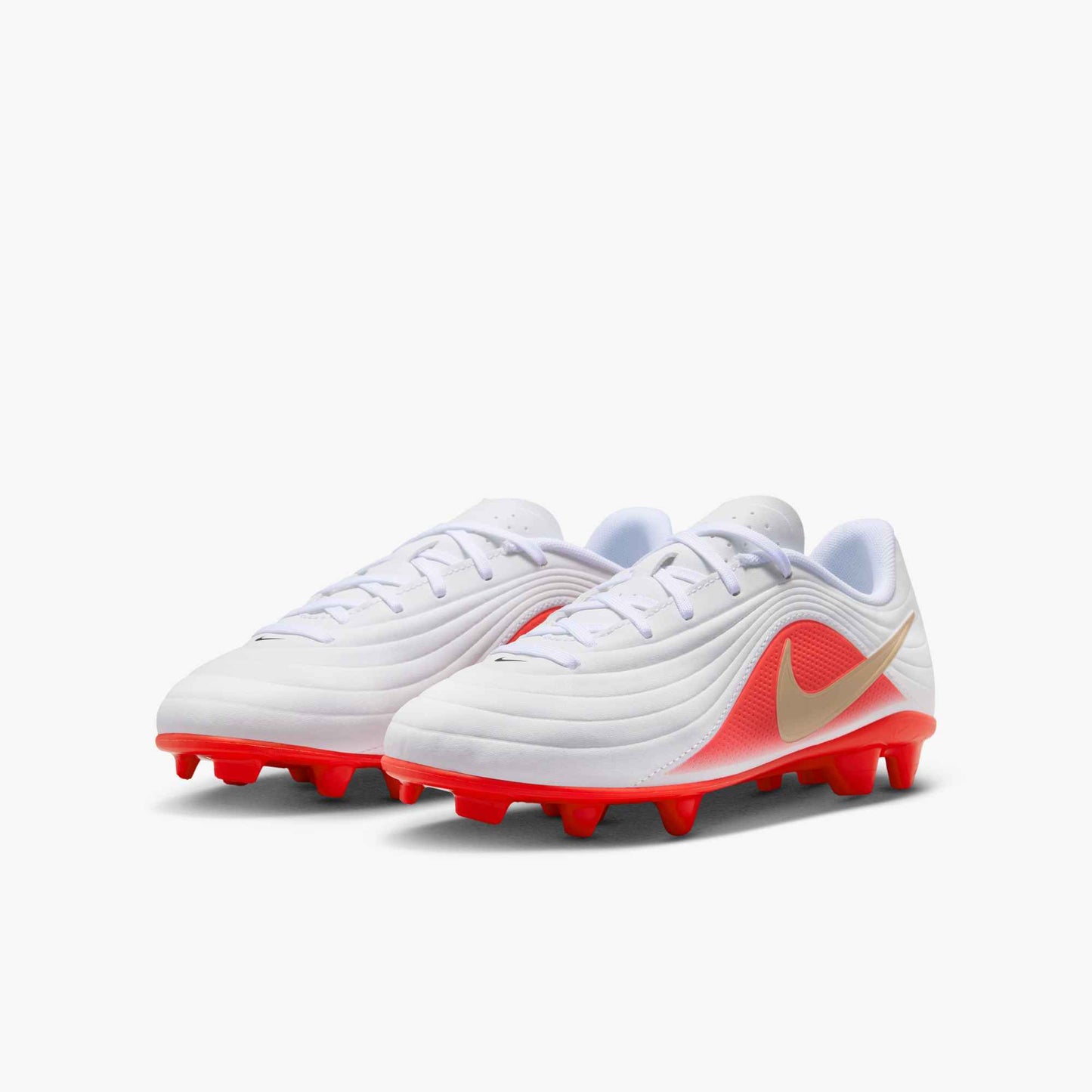 Nike Jr. Tiempo Maestro Club Kids MG Low-Top Soccer Cleats WHITE/BLUR-BRIGHT CRIMSON