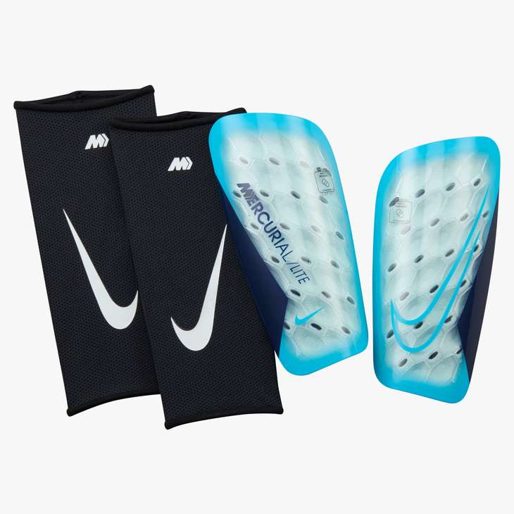 Nike Mercurial Lite Shin Guards (White/Blue)