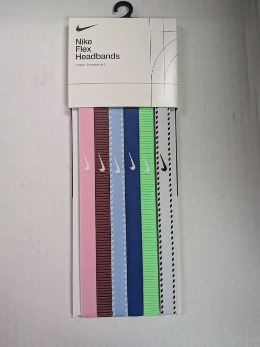 NIKE FLEX CLASSIC HEADBANDS 6PK GAME PINK RISE/PINK SMOKE/WHITE