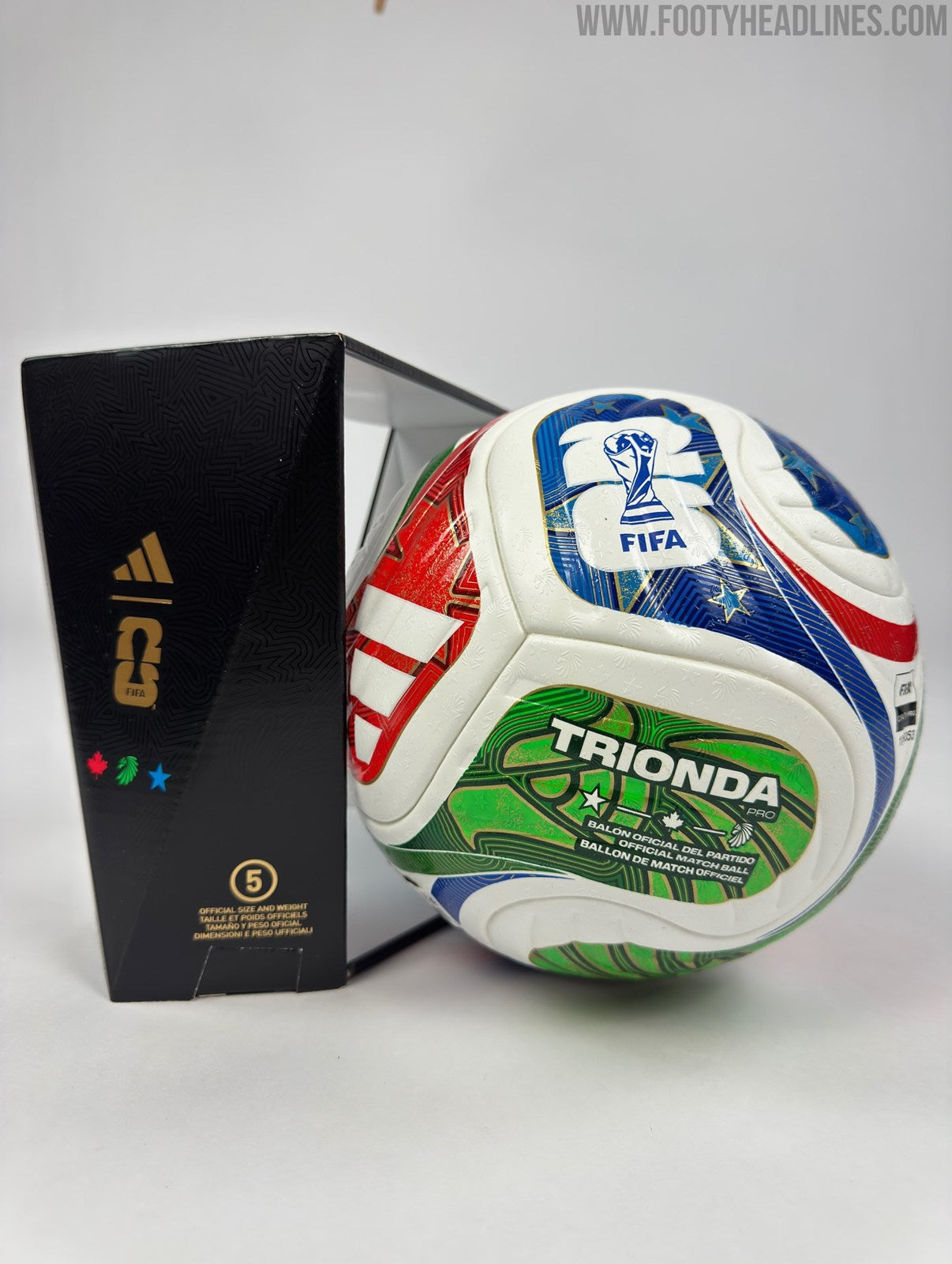 adidas FIFA World Cup 2026™ Trionda Pro Official Match Soccer Ball - White/Blue/Red/Green