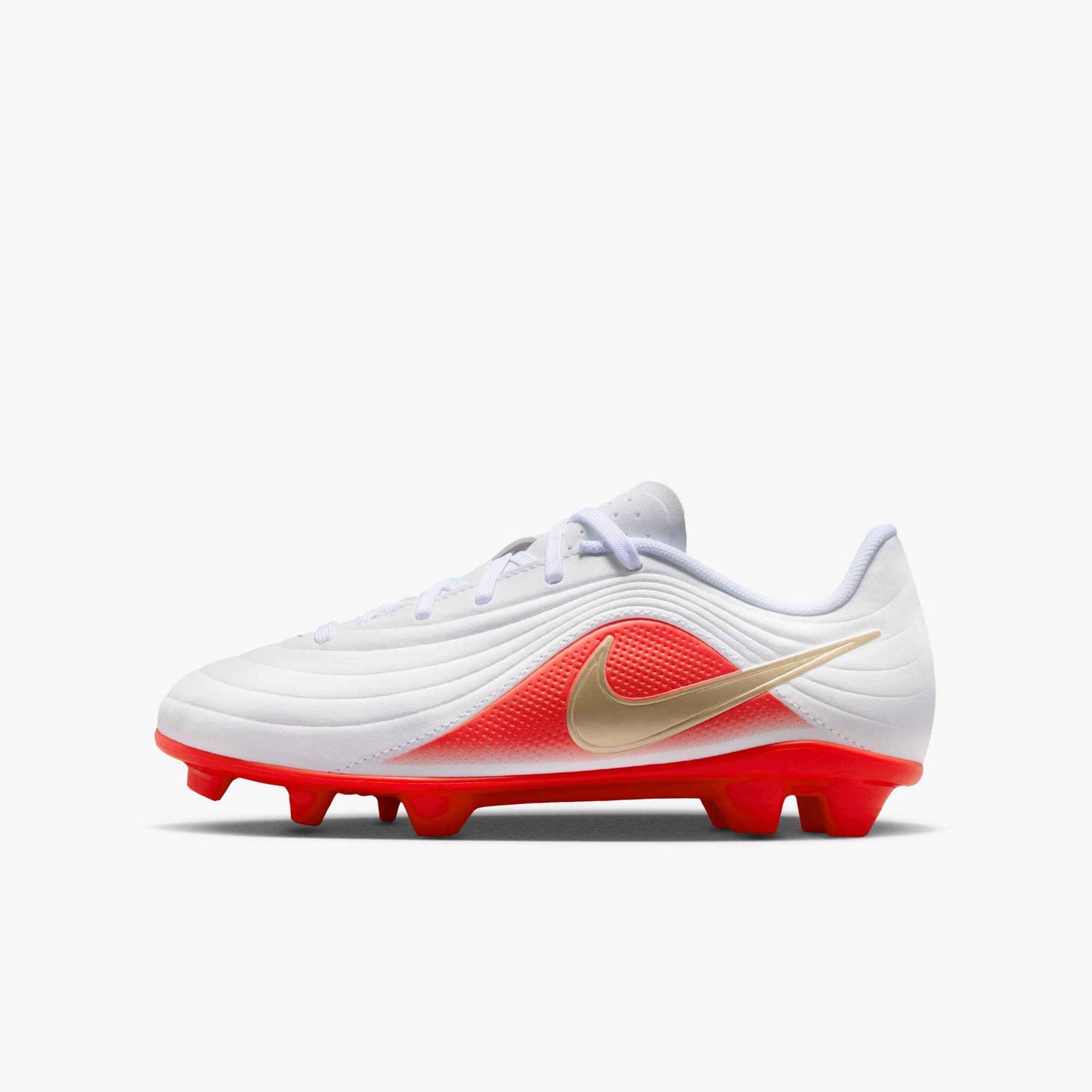 Nike Jr. Tiempo Maestro Club Kids MG Low-Top Soccer Cleats WHITE/BLUR-BRIGHT CRIMSON